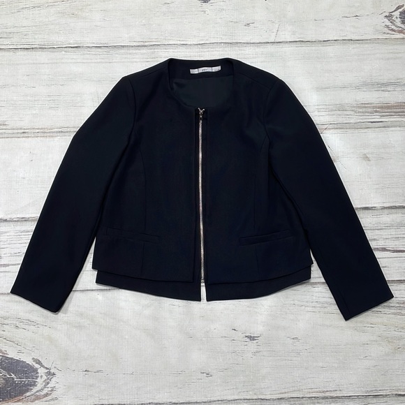 Gibson Blazer Jacket Zip Front Black Layered Size Large - Picture 7 of 11